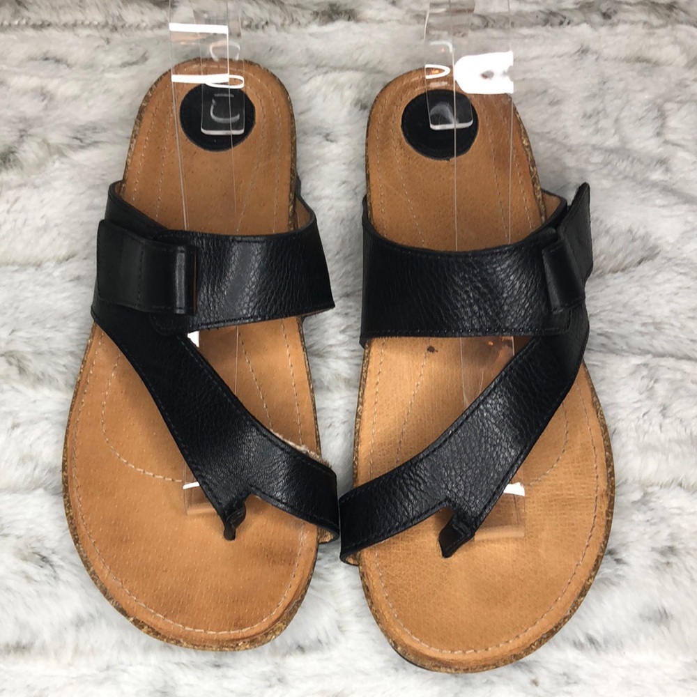 Nurture Black Leather Camdenn Comfort Sandal 8